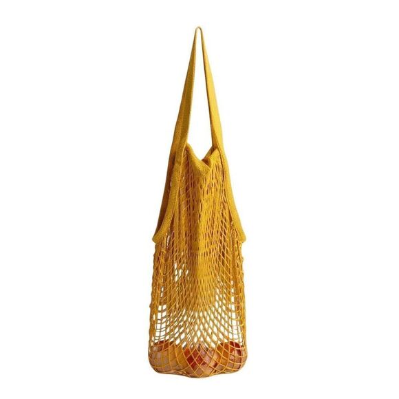 Graf Lantz Ami Net Market Tote Dijon Yellow Eco-Friendly Beach Bag, Made in USA - Picture 1 of 3
